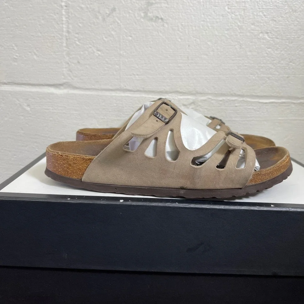 Birkenstock‎ Granada Mocha Leather Sandals Slide Slip On Women's Size 39 EU/8 US